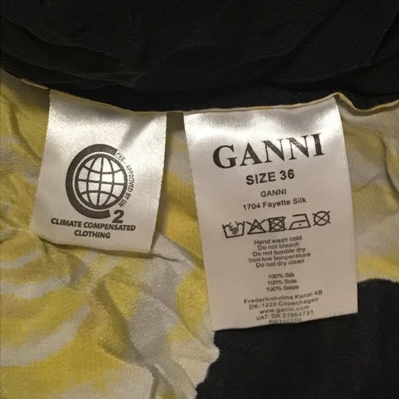 Ganni Black and Yellow Floral Midi Skirt - Picture 11 of 11